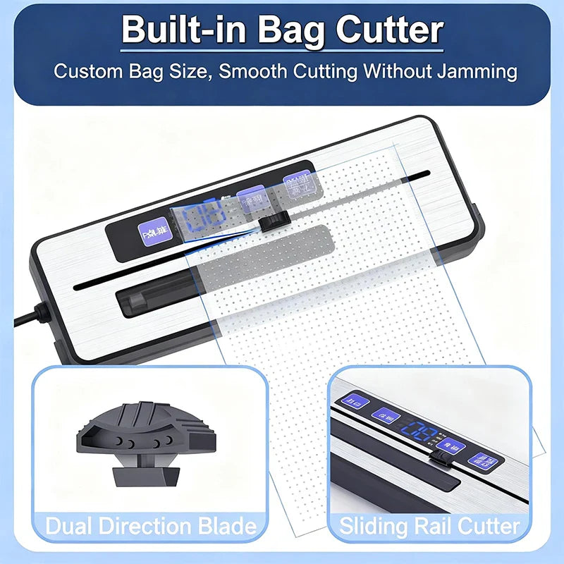 Home Vacuum Sealer Machine with Dual Pump & Dual Seal Built-in Bag Cutter Automatic Food Sealer with External Vacuum System