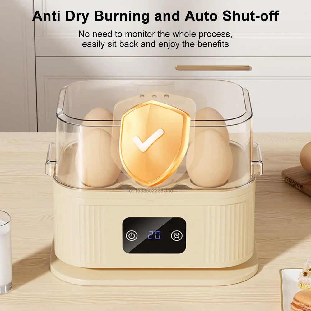 Egg Cooker with Auto Shut Off Electric Egg Cooker Steamer 6 Eggs Capacity Soft Medium Hard Boiled Egg Cooker Breakfast Machine