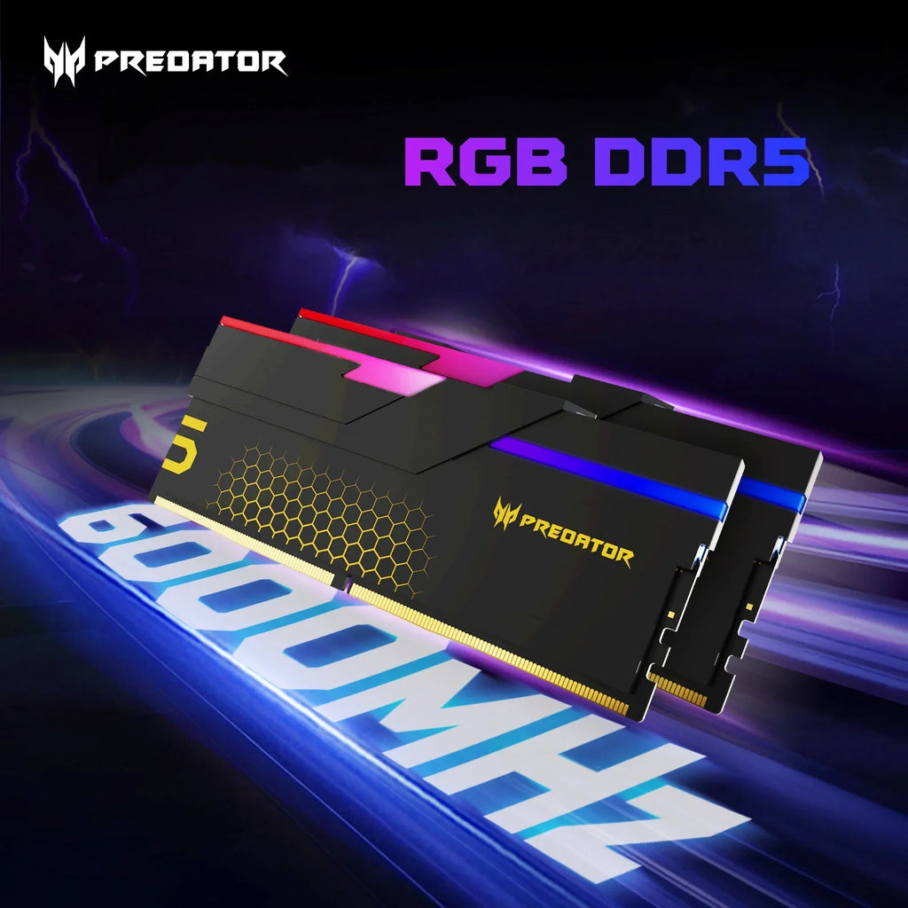 ACER PREDATOR  RGB DDR5 RAM Memory 48GB(2x24GB) 6000MHz, CL28, Gaming Computer Memory Compatible with XMP 3.0/AMD EXPO