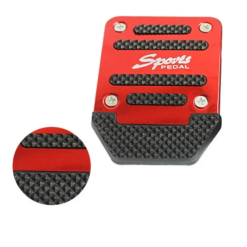 Aluminum Car Pedal Cover Set  Automatic Transmission & Gas Foot Covers in Red Silvery, Blue - Stylish Auto Interior Accessories
