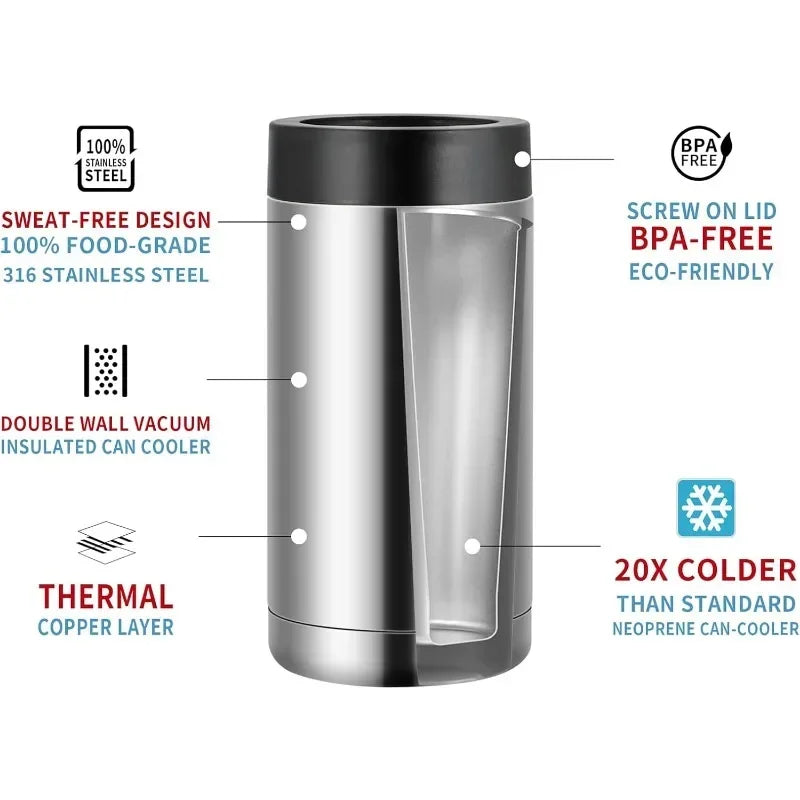 Stainless Steel Wine Bottle Refrigerator Can Double Wall Vacuum Insulated Beer Bottle Cooler Coke Refrigerator Can Bar Accessori
