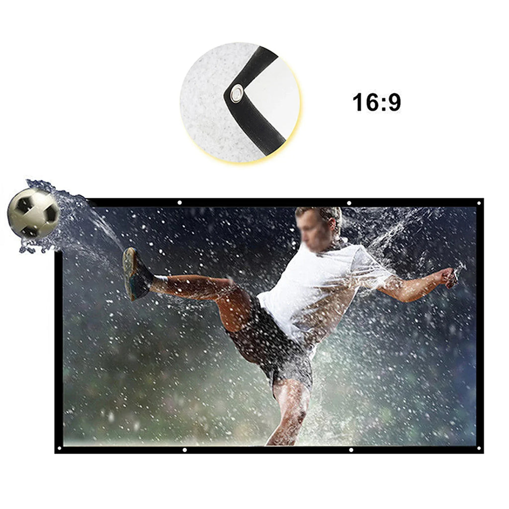 60-150 inch foldable, easy to clean, non perforated wall mounted projection screen, ironable white soft screen