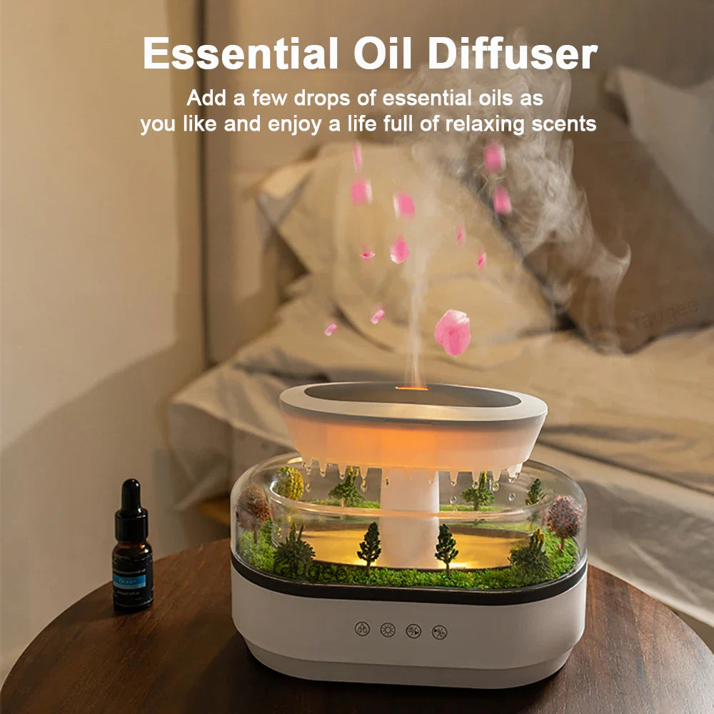 Aroma Air Humidifier Fragrance Essential Oil Diffuser for Home Raindrop Model Aroma Diffuser Humidifier with LED Colorful Light
