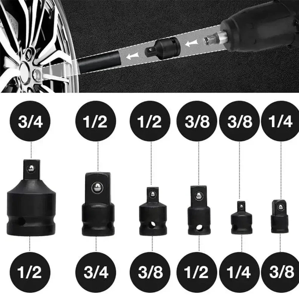 Hand Wrench Tool Set Socket Converter Adaptor Set Reducer Adapter 1/4 1/2 3/8 3/4 for Car Bicycle Garage Repair Tools