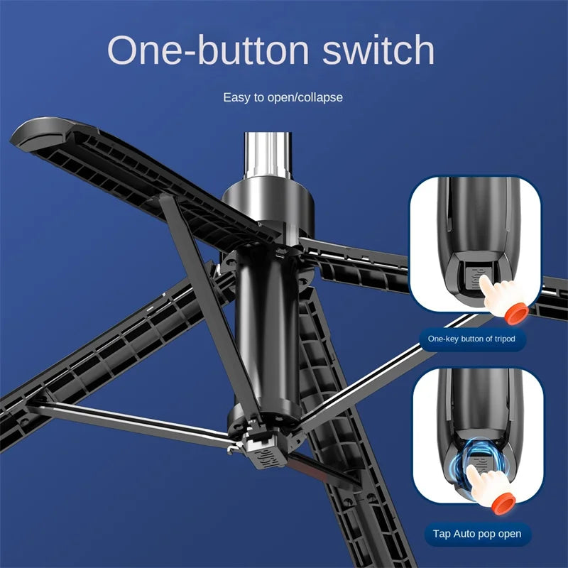 Roreta Selfie Stick Tripod Extendable Wireless Bluetooth Remote Portable Smartphone Stand Mount With light For iOS Android Phone
