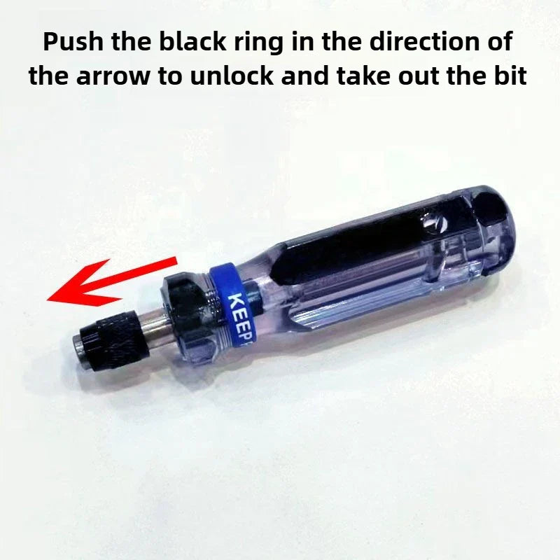 6.35 Multi Purpose Screwdriver Handle 6.35 10 Piece Set S2 Universal Cross Shaped Quick Magnetic Suction Portable