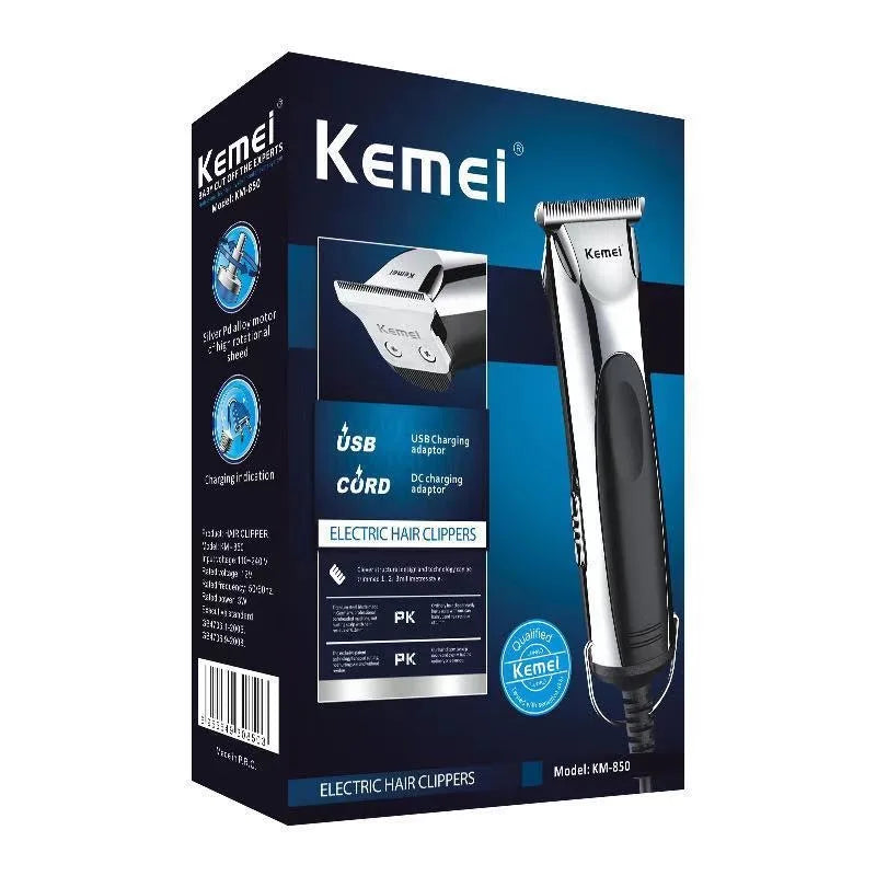 Kemei 850 professional hair trimmer corded hair cutting machine for men plug in electric hair clipper children Home Haircut Kit
