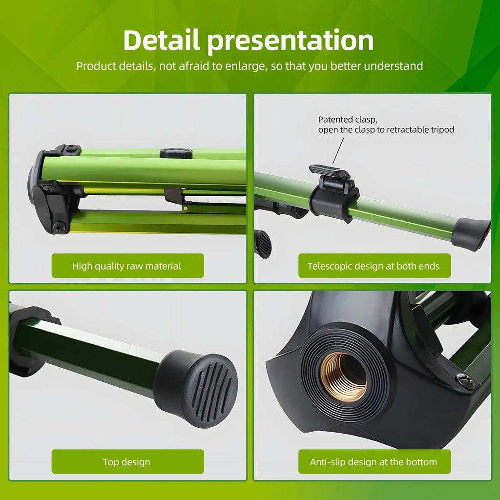 Impact Sprinkler on Tripod Base Heavy Duty Lawn Sprinkler 360 Degree Large Area Irrigation Brass Sprinkler Nozzle and Zinc Alloy