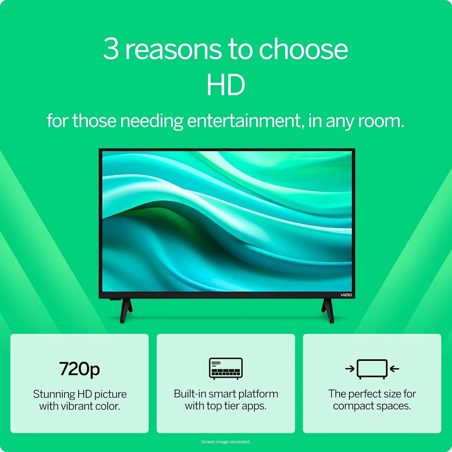 32-Inch HD 720p Smart LED TV with WiFi, Renewed for Quality