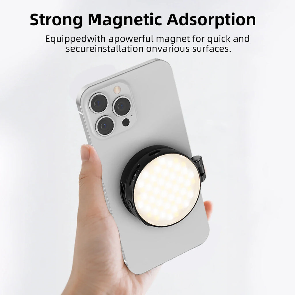 2 in 1 Folding Magnetic Phone Selfie Light with Mirror for Magsafe IPhone Fill Light Led Ring Flash Video Photography Accesorios
