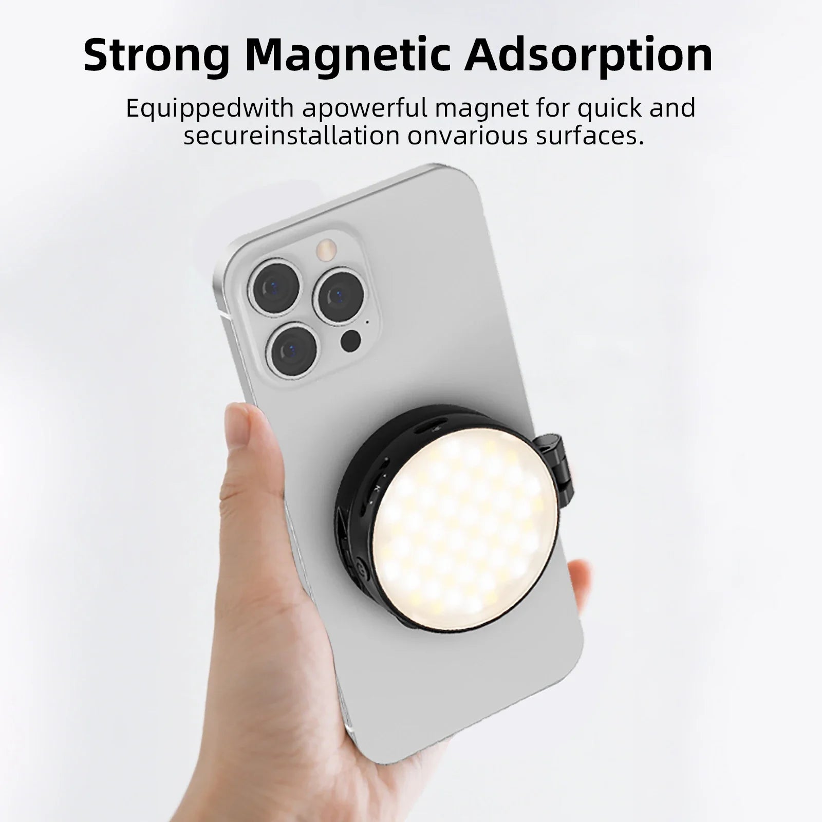 2 in 1 Folding Magnetic Phone Selfie Light with Mirror for Magsafe IPhone Fill Light Led Ring Flash Video Photography Accesorios