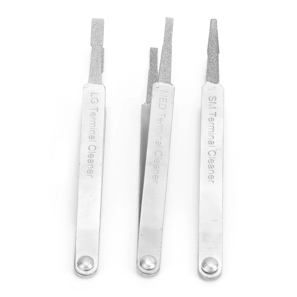 3PCS Electrical Connector Tweezer Terminal Cleaner Set Auto Repairing Hardware Tool for Small Electrical Spade Pin Connector
