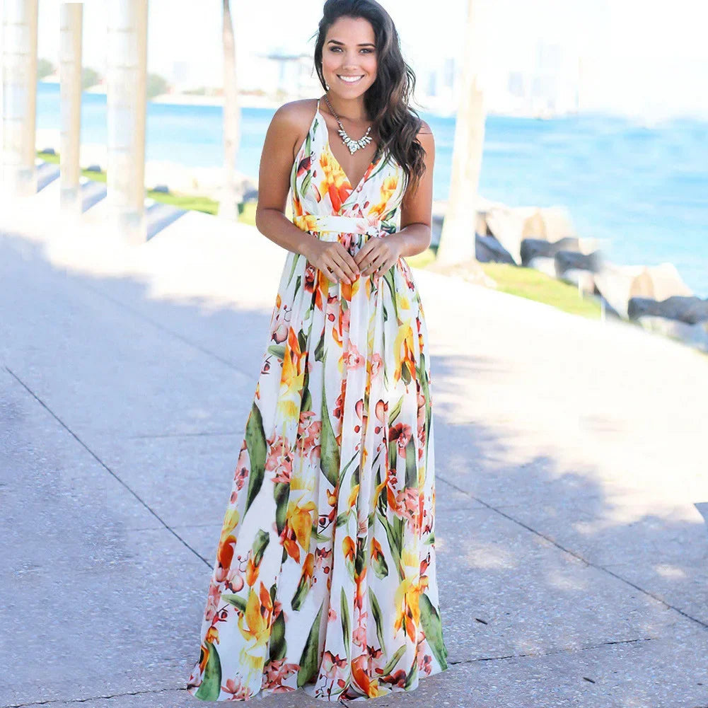 Fashionable Sleeveless Printed Cross-border Style Dress