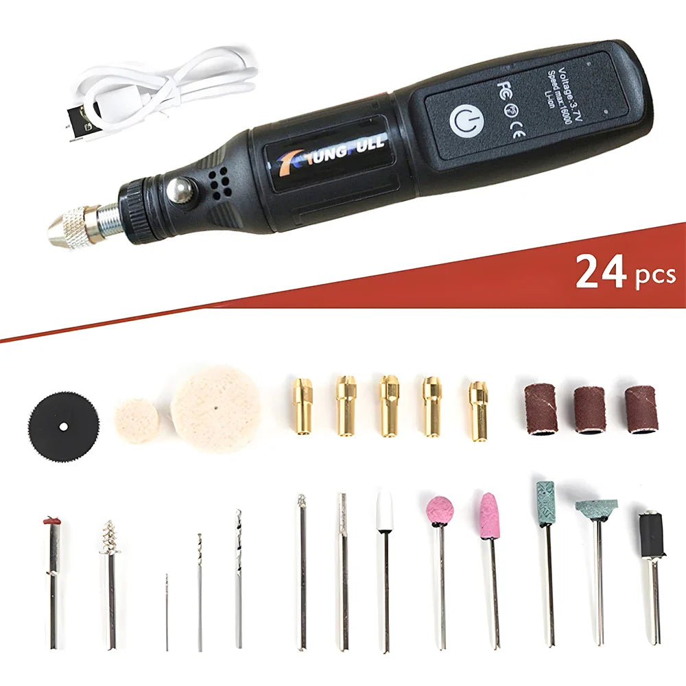 3.7V Mini Cordless Rotary Tools Electric Drill Woodworking Electric Engraving Pen for Jade Jewelry Wood Carving Nail Art