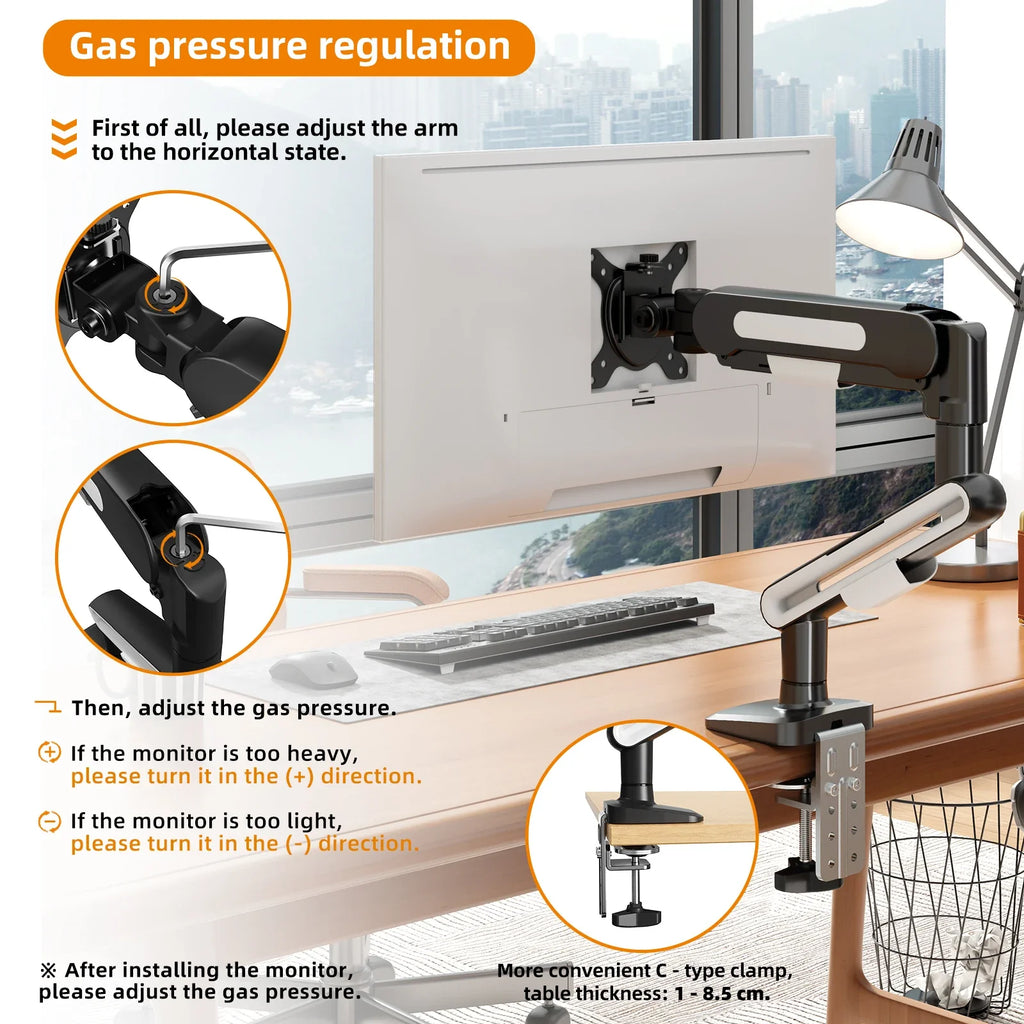 New Update Desktop Monitor Mount Bracket for 13 to 32-Inch LCD Screens Rotating Mechanical Arm Lift Base Desktop TV Screen Stand