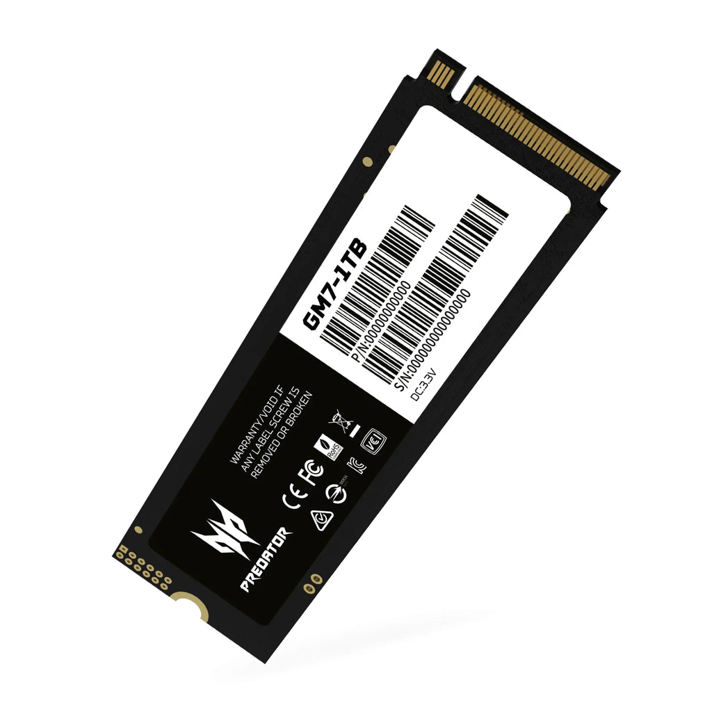 ACER PREDATOR GM7 NVMe SSD, 1TB/2TB/4TB M.2 2280 Game Drive, Read Speed up to 7200MB/s, PCIe Gen4 NVMe, High Performance Gaming