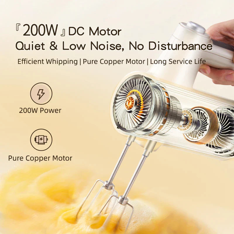SUNATUR Wireless Rechargeable Electric Egg Beater Handheld Cream Whisk for Home Baking Philippines