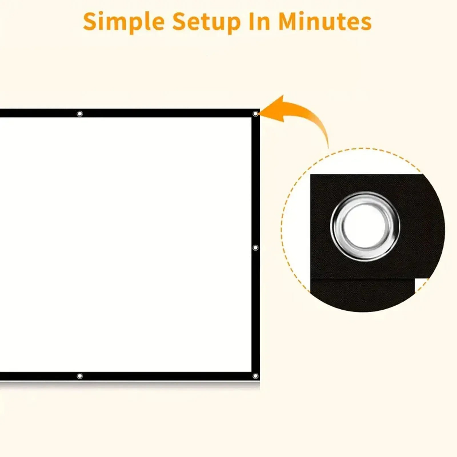 Supports double-sided projection, office gatherings, no punching installation, projection screen, 60-150 inch foldable screen