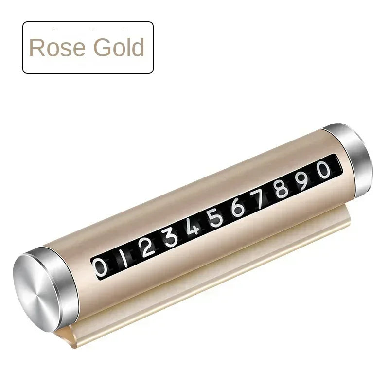 Metal Car Temporary Parking Card Rotate Phone Number Plate Aluminum Stickers Park Stop In Car-styling Auto Accessories
