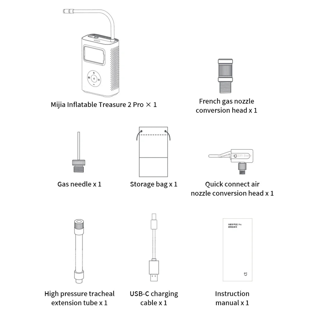 Original MIJIA Air Pump 2 Pro Portable Electric Air Compressor Mi Inflatable Treasure 150psi High Pressure Motorcycle Car Soccer