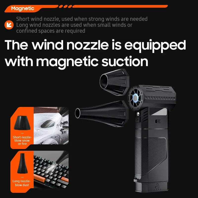 130000RPM Mini Turbo Jet Fan Electric Air Duster with 3 Gear Adjustable Wind Speed 68m/s Dust Cleaner Gun Cleaning Blower Tool