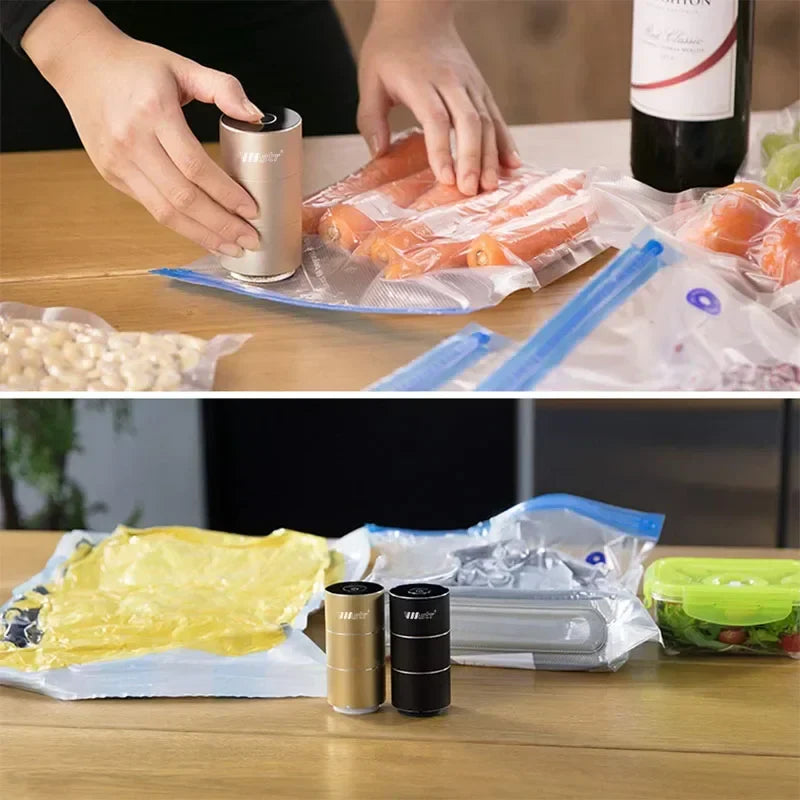 Electric Vacuum Sealer Machine for Food Clothes Vacuum Storage Bags USB Rechargeable Portable Mini Air Compression Vacuum Pump