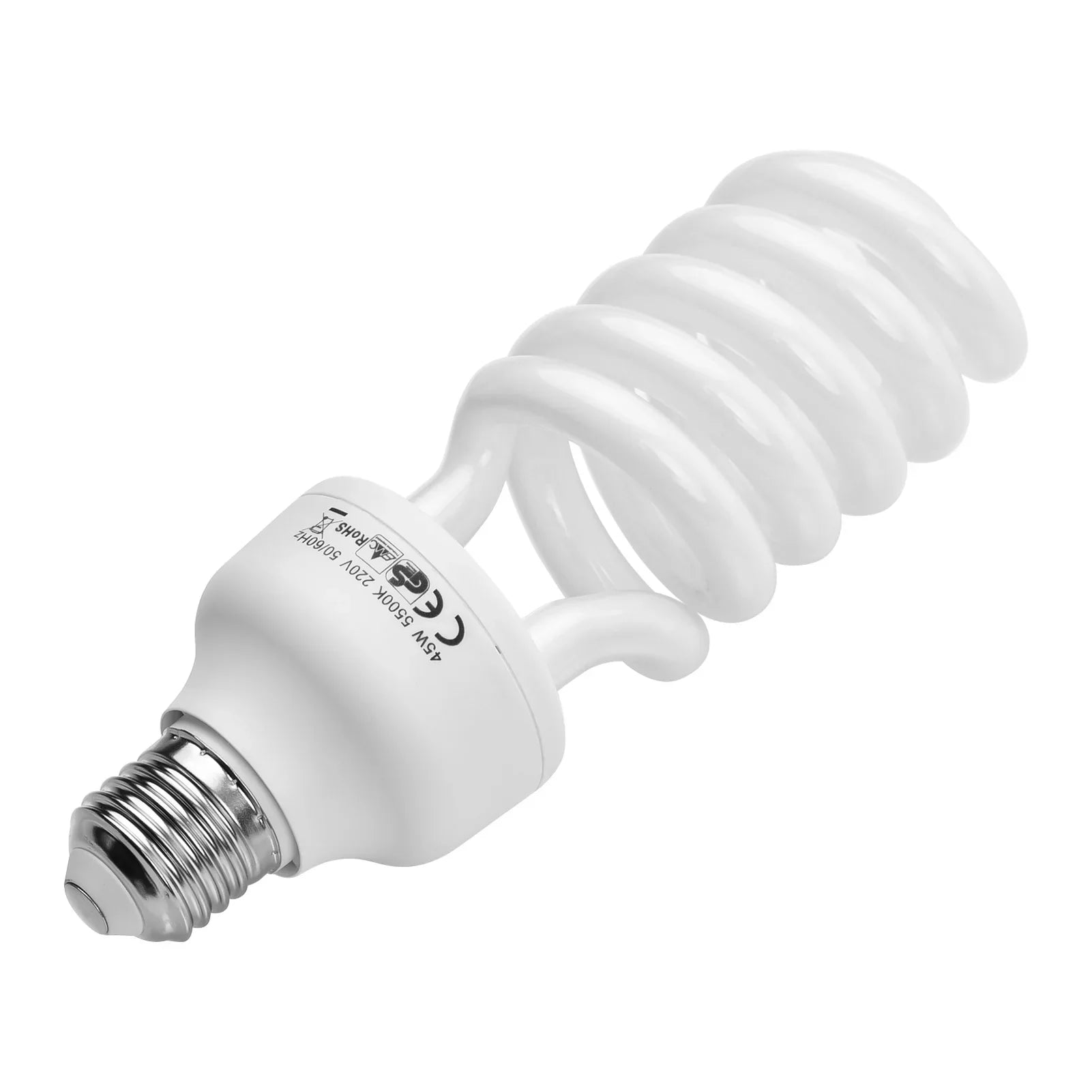 【Sale】Andoer Spiral Fluorescent Light Bulb 45W 5500K Daylight E27 Socket Energy Saving for Studio Photography Video Lighting