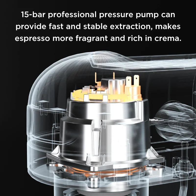 Petrus Espresso Coffee Maker Compact Coffee Machine 15 Bar With Foaming Milk Frother Automatic 2-Cup Shot Touch ConControl(220V)
