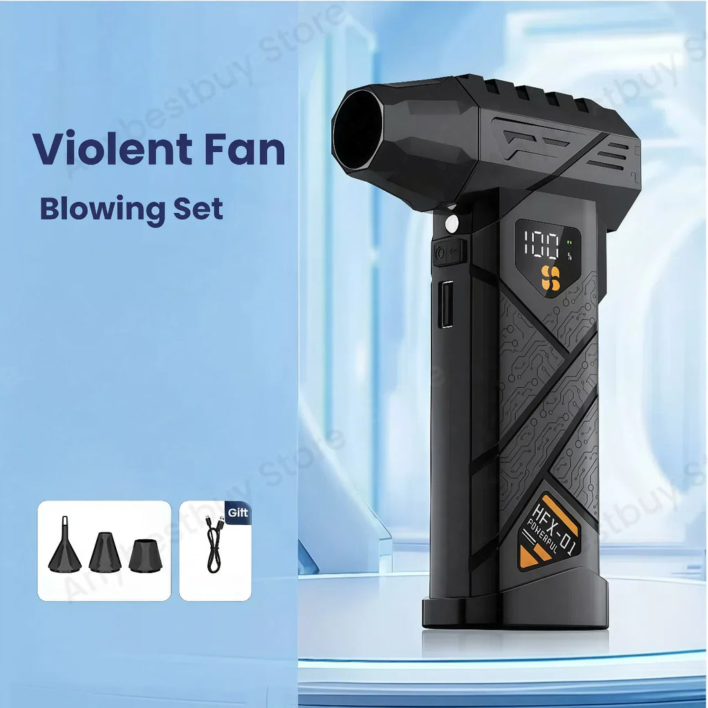 HFX-01 Powerful Turbo Air Blower 380g Blowing Force Strong Airflow Turbo Fan Power Bank Function Wireless Compressed Air Duster