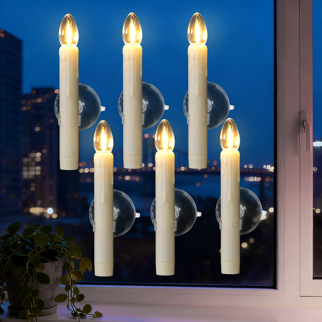 LED Flameless Taper Candles Flickering with Remote Battery Operated With Candlesticks Christmas Home Wedding Room Holiday Decor