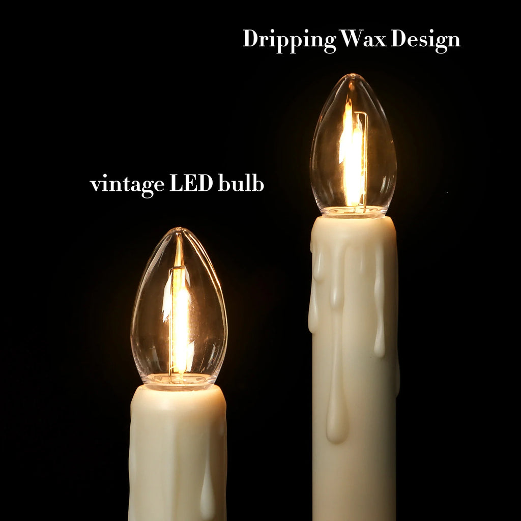 LED Flameless Taper Candles Flickering with Remote Battery Operated With Candlesticks Christmas Home Wedding Room Holiday Decor