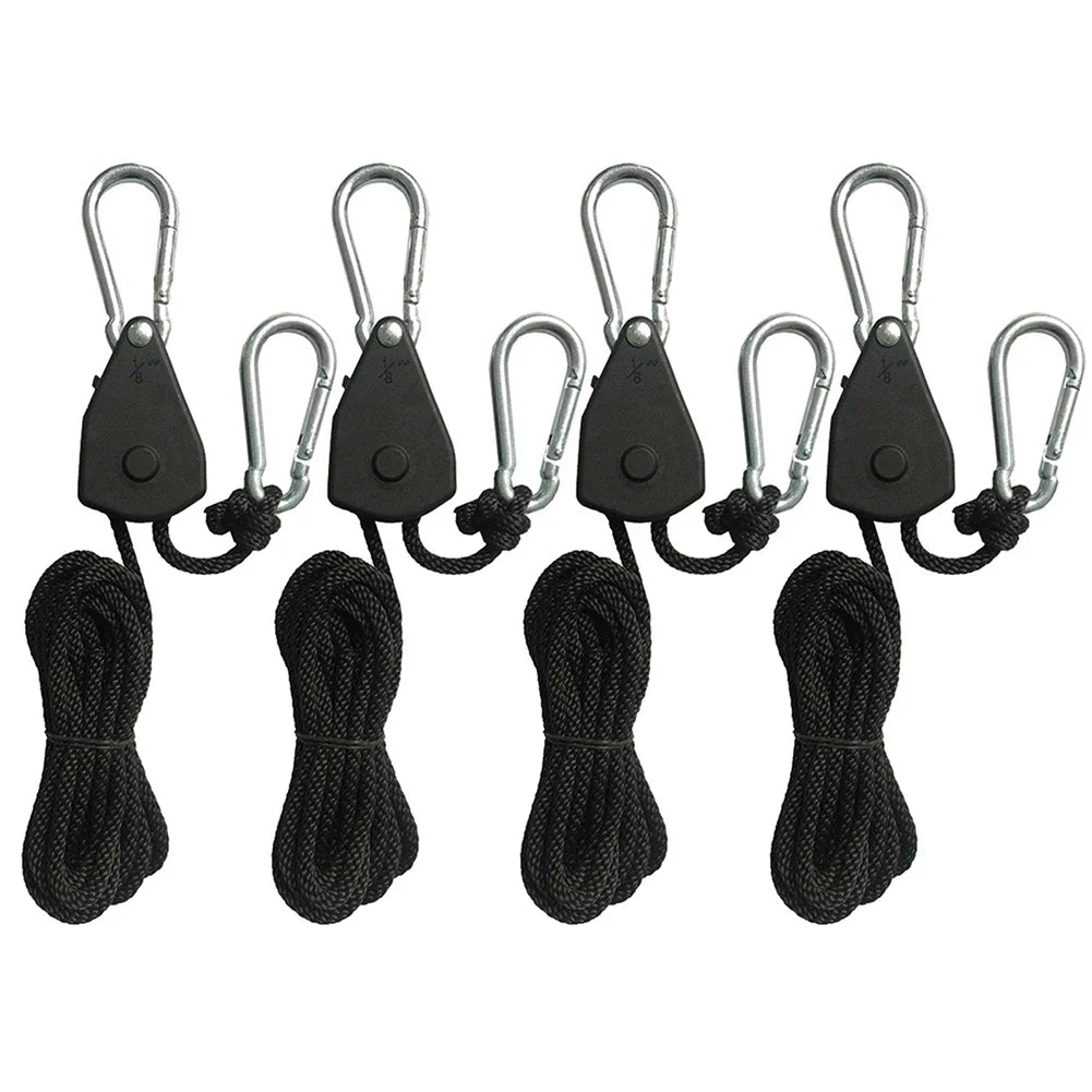 1/2/4/6/8/10/12/14/16pcs Hanger Pulley Ratchets Kayak Rope 1.6M Rope Pulley Ratchet Locking Hanger Sky Curtain Tent for Camping