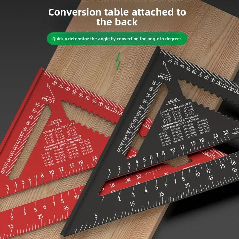Triangle Angle Ruler Metric Aluminum Alloy Angle Protractor Triangular Measuring Ruler Woodwork Square Triangle