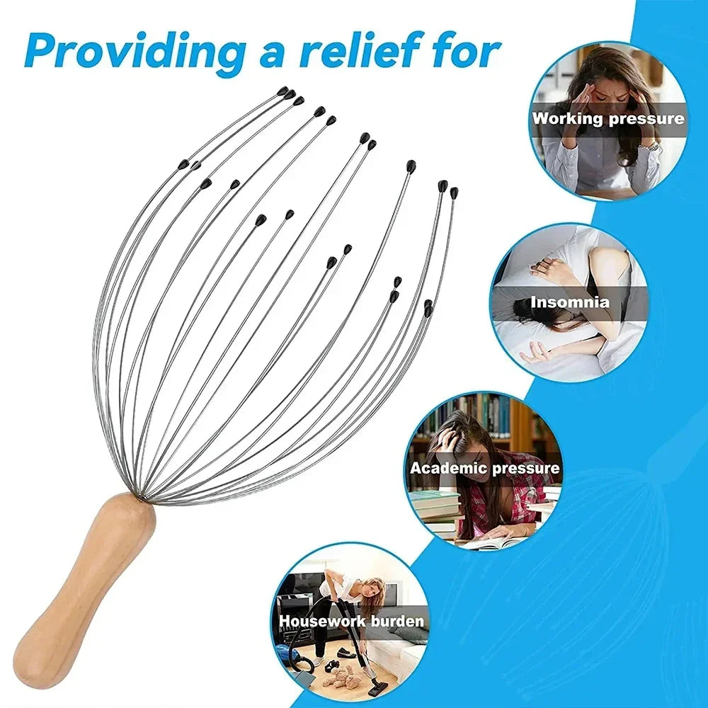 Head Massager Head Scratching Octopus Scalp 24 Fingers Non Soul Extractor Divine Head Relaxing For Healthy Care Relax Massager