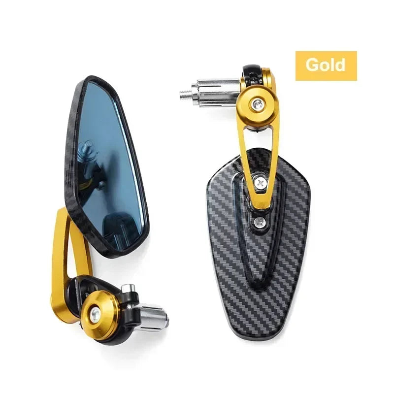 Universal Motorcycle Rearview Mirror Carbon Fiber Pattern Handlebar Mirror Modified Inverted Rear Mirror Motorbike Accessories