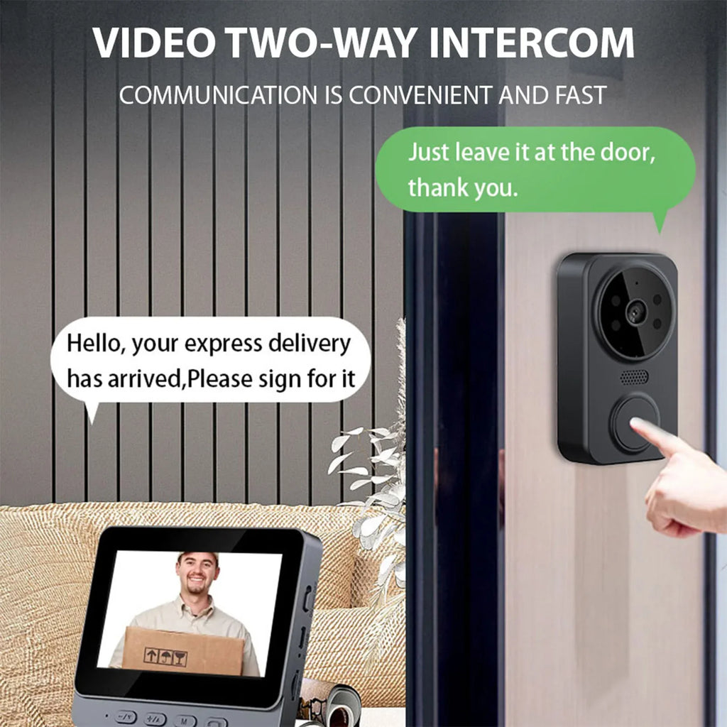 4.3 Inch IPS Screen 2.4G Wireless Visual Intercom Doorbell with Screen Wireless Smart High-definition Video Monitoring Doorbell