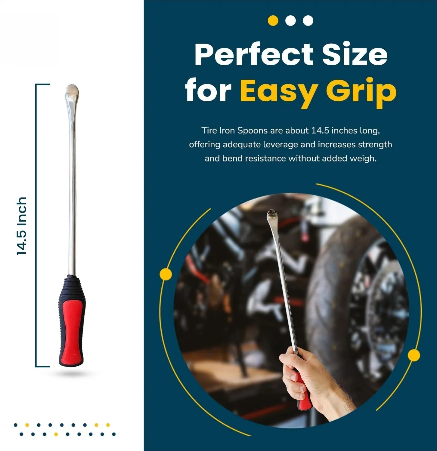 14.5" Tire Iron Spoons Lever Bar Changing Tires Repair Tool Kit Tyre Changer Remover for Motorcycle Bike Scooter Bicycle Mower