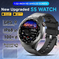 2026 New BOXUXING S5 Smart Watch Men HD AMOLED Screen GPS Motion trajectory HeartRate Bluetooth Call 1.52" SmartWatch IP68 Watch