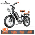 Electric Bike for Adults 20'' 1500W Peak Ebike Up to 50 Miles 32MPH Electric Mountain Bike 48V 20AH Removable Battery UL2849