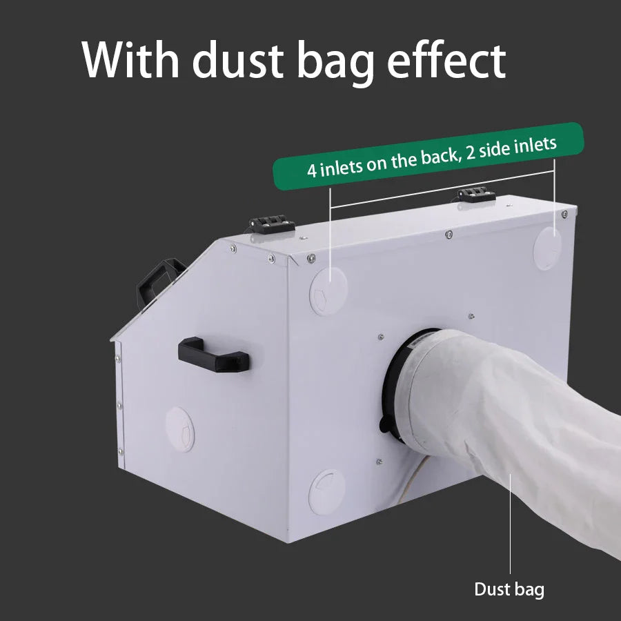 Grinding Dust Box Metal Structure Dust Box Ventilation Fan Dust Extraction Box for Craft Work Sanding Polishing