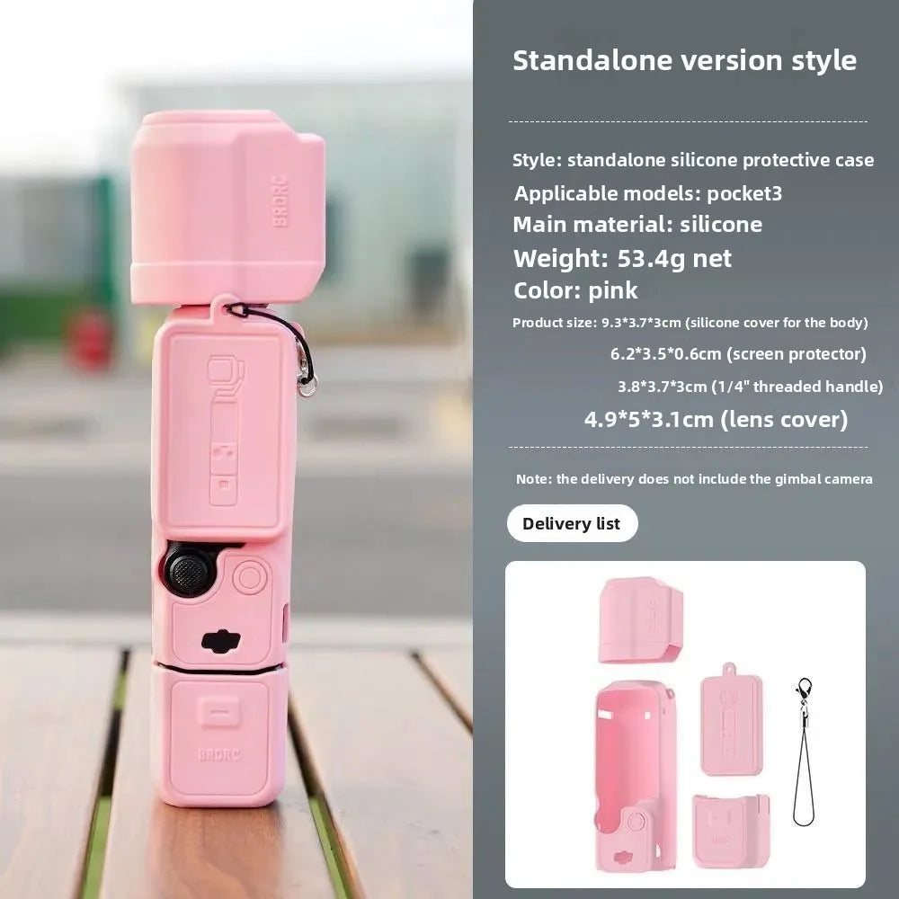DJI Pocket 3 Silicone Case Osmo Action Camera Protective Cover Anti-Scratch DJI P3 Camera Accessory
