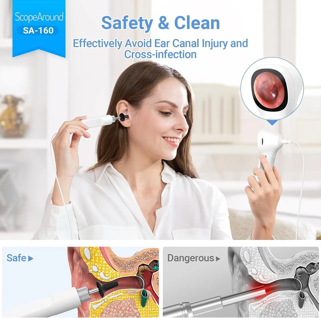 Digital Otoscope with IPS Screen, 720p HD Smart Visual Ear Camera, Ear Scope Otoscope Camera , Ear Wax Removal Tool Camera