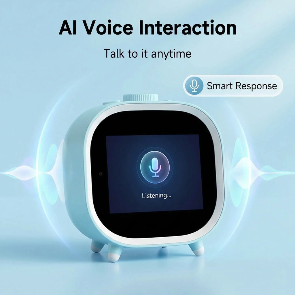 AI Smart Alarm Clock Talking Buddy Educational Toy for Kids Music/Stories Player Pomodoro Timer Cool Robot Gift for Boys Girls