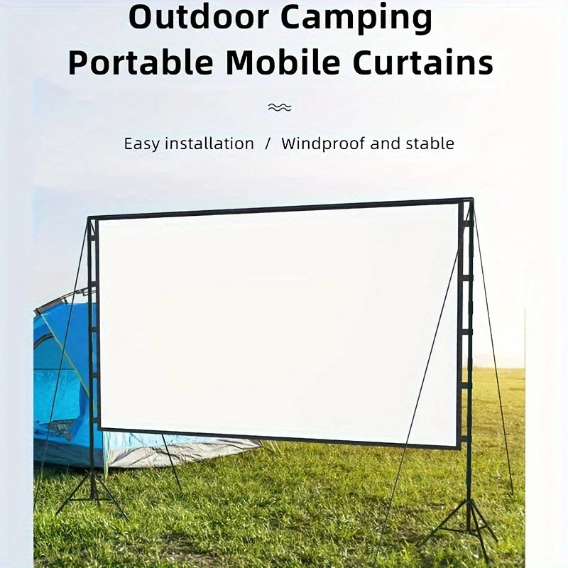 Double triangular bracket projection screen, more stable and not afraid of wind, easy to install, with storage bag