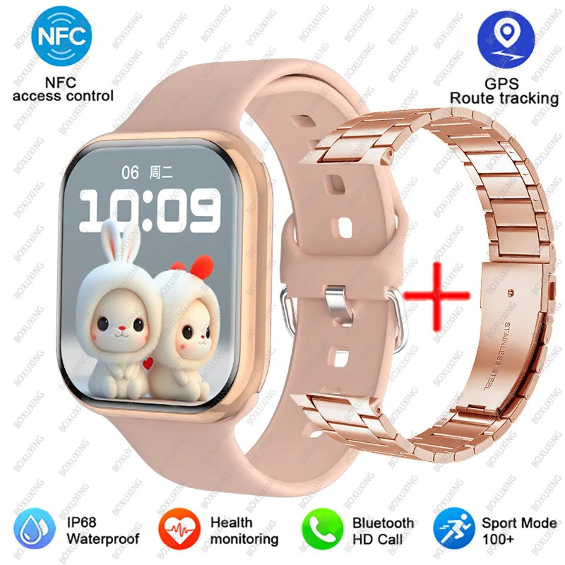 2025 AMOLED 2.05" HD Screen Smart Watch Women Series 8 Custom Dial 500+ Wireless Charging Men Smartwatch NFC GPS Tracker Watch 9
