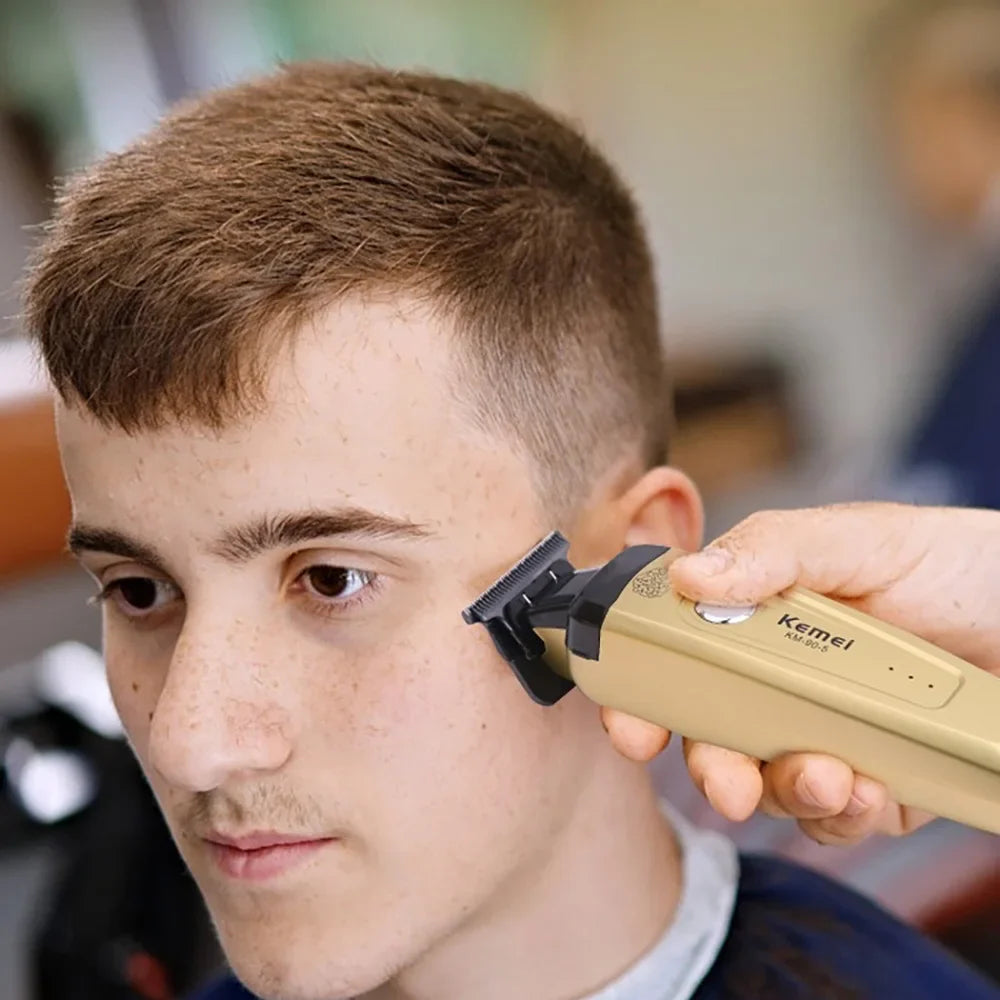 Kemei 90-5 Electric Hair Beard Trimmer 7500 RPM Zero Gap Clipper for Men DLC Blade Cordless Barber Finish Hair Cutting Machine