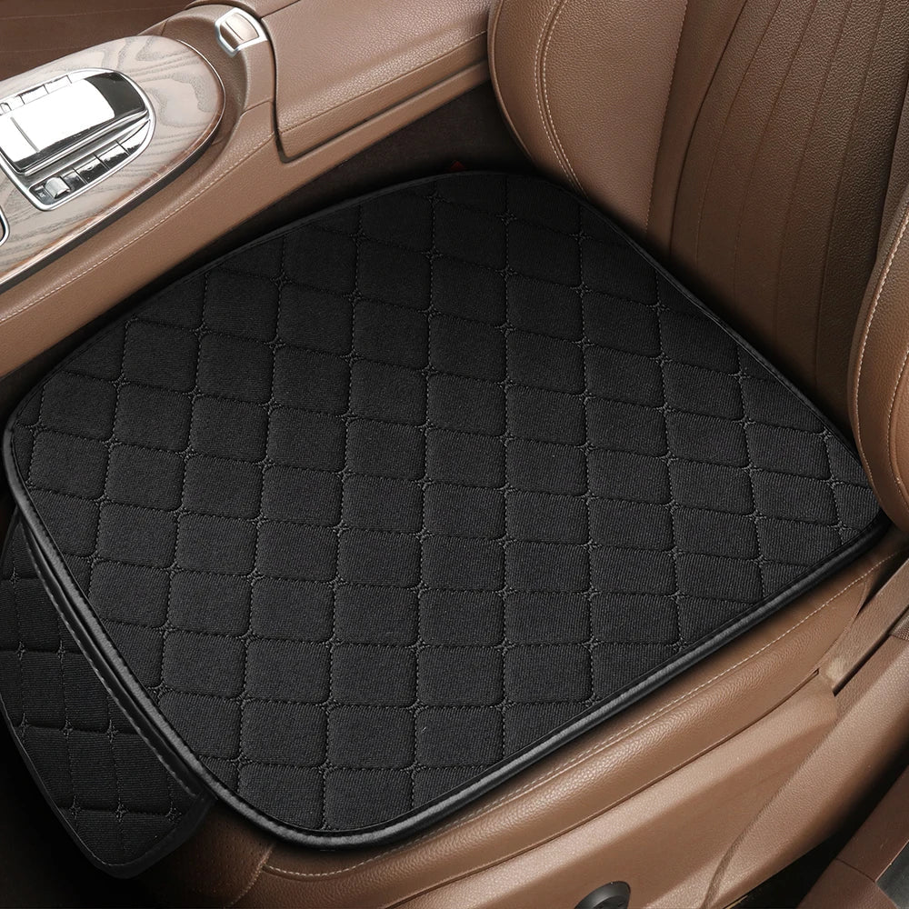 Kcimo 3Pcs Cotton and linen Car Seat Cover Set Universal Car Seat Cover Cushion Car Seat Protector Interior Car Accessories
