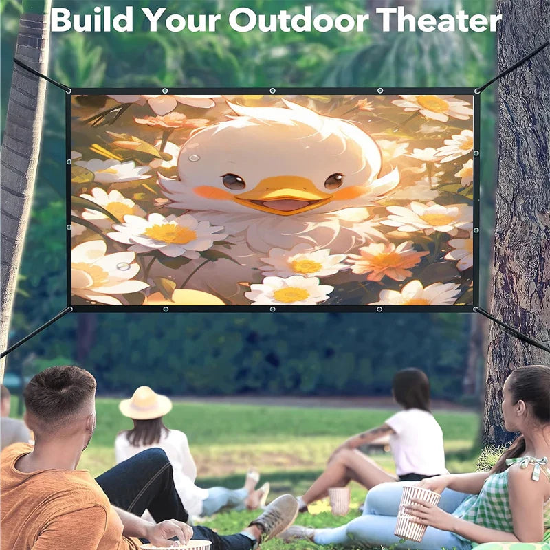 60-150 inch Corded version-high-definition foldable projection screen, suitable for outdoor camping, offices, and home theaters