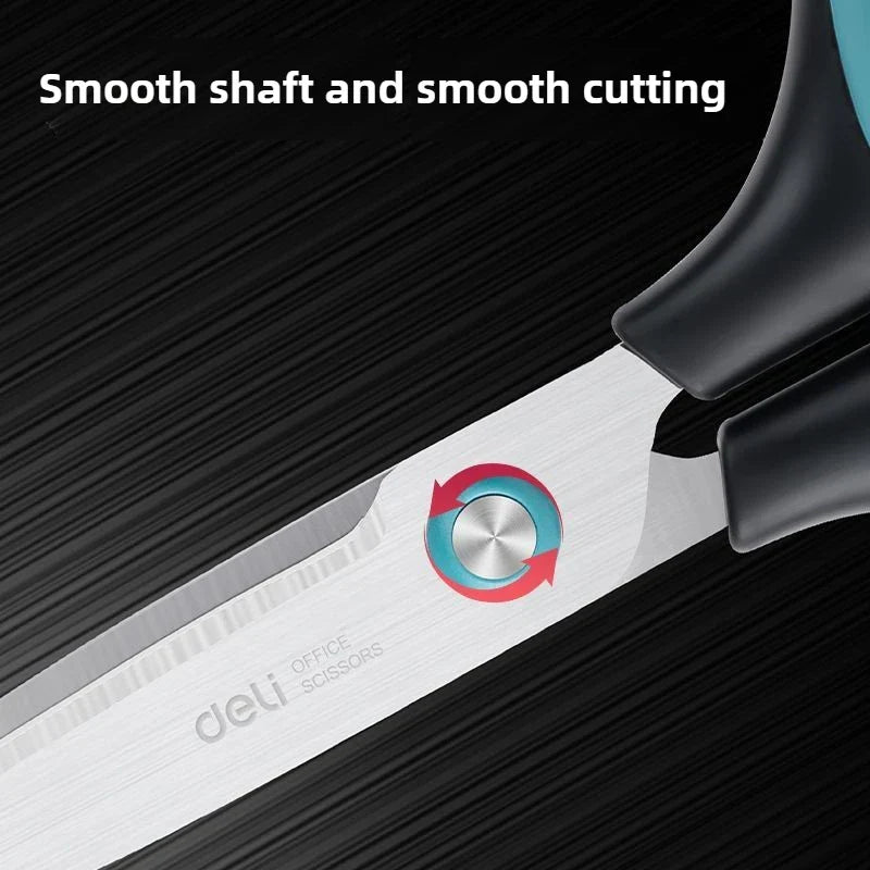 1PC Deli Anti Stick Anti Rust Scissors Office And Home Scissors Stainless Steel Tailoring Scissors Solid And Durable Alloy