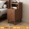 Modern Minimalist New Chinese Style Compact Narrow Bedside Table Nightstand Solid Wood Storage Drawer Bedroom Home Furniture